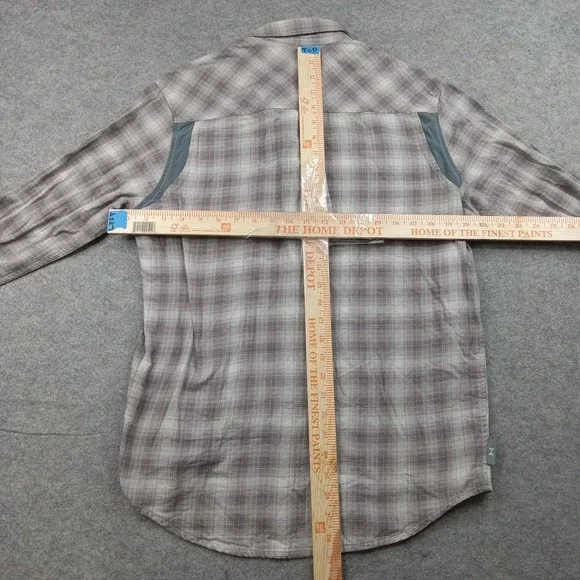 Under Armour Shirt Men Medium Plaid Flannel Button Snap Front Long Sleeve Casual - Picture 5 of 9